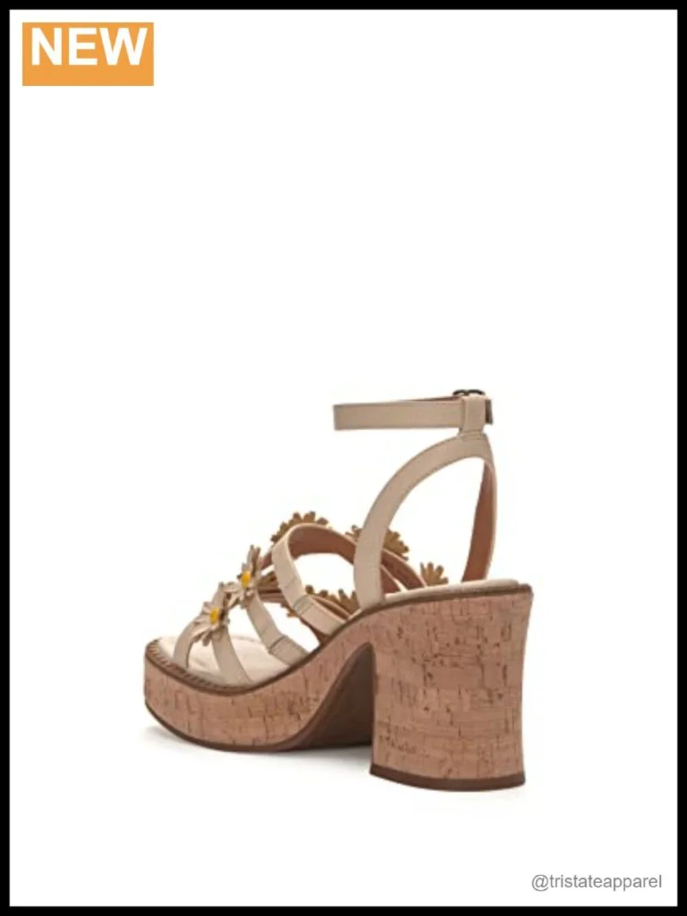 Leather Platform Sandal Ankle Strap Buckle